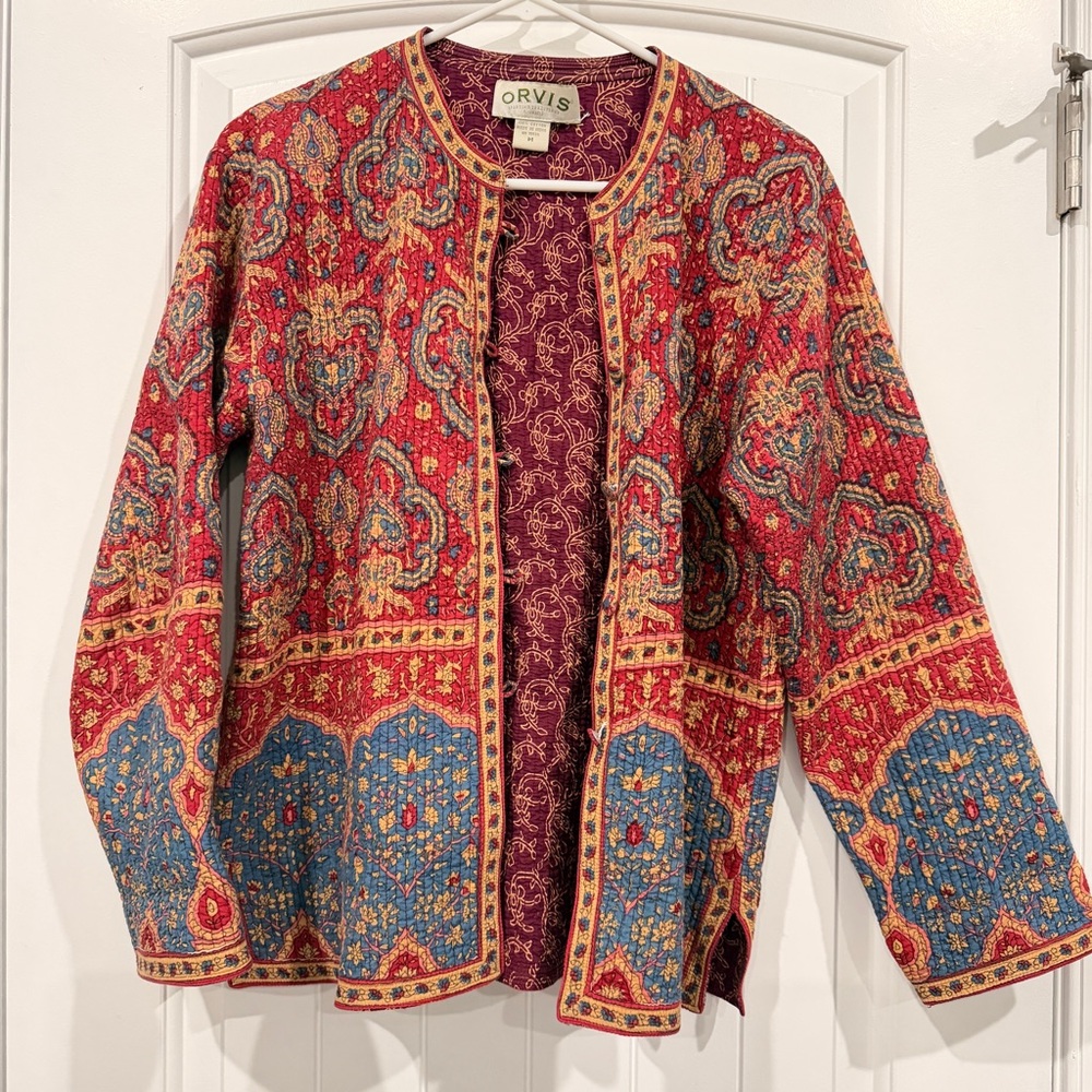 Orvis Women's Multicolor Paisley Floral Quilted Jacket Medium